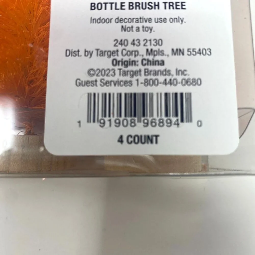 Target 4 Pk Orange Bottle Brush Tree Halloween Decorative Hyde & EEK! Boutique